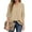 Light Khaki, variant on Womens Blouses 3/4 Sleeve V Neck Work Shirts Dressy Tops Chiffon Office Wear