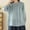 Blue, variant on Women's Tops Summer Cotton Linen 3/4 Sleeves Button Down Tunic Tops Loose Lightweight Swing Blouse