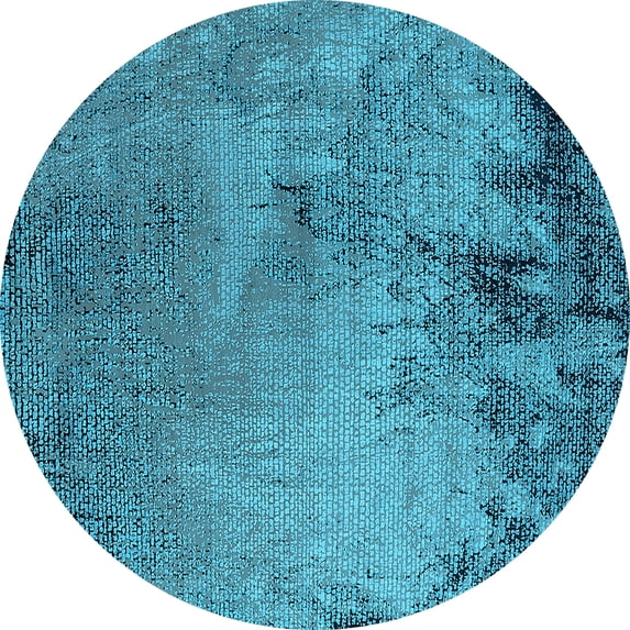 Ahgly Company Indoor Round Oriental Light Blue Industrial Area Rugs, 4' Round