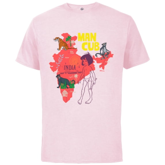Disney’s The Jungle Book Mowgli the Man Cub - Short Sleeve Cotton T-Shirt for Adults - Customized-Soft Pink
