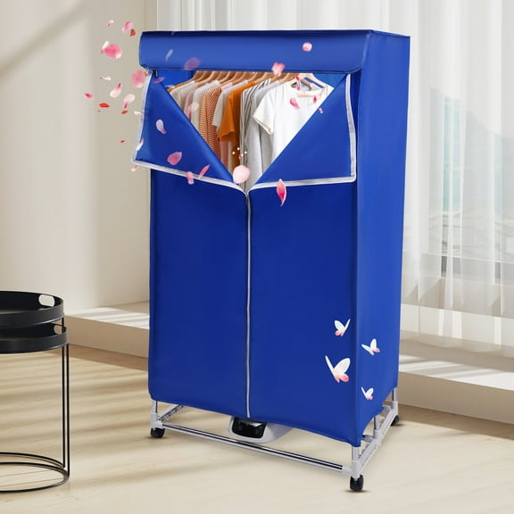 Clothes Dryer, Portable Travel Mini Dryer Machine, Electric Dryer for Apartments 1200-1500W 110V 4* Wheels