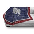 thumbnail image 3 of Wyoming Soft Flannel Fleece Throw Blanket, Flag of Equality State with Bison Print Painted on Brick Wall, Cozy Plush for Indoor and Outdoor Use, 50" x 70", Night Blue White, by Ambesonne, 3 of 6
