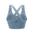 thumbnail image 4 of Womens Bras Yoga Solid Sleeveless Cold Shoulder Casual Tanks Blouse Tops Intimates Bras for Women No Underwire Blue XL, 4 of 8