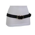 thumbnail image 6 of Women Black Faux Leather Belt Gold Buckle Plus Size L XL, 6 of 10