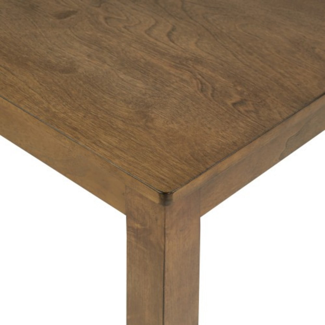 34.5" Counter Height Square Dining Table for 4, Modern Farmhouse Bar Height Kitchen Table with Solid Wood Legs, MDF & Birch Veneer Pub Table for Small Spaces, Oak