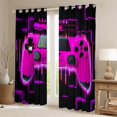 thumbnail image 2 of Feelyou 3D Fuchsia Gamepad Curtains Pack of 2 (42x84 Each), Fashion Neon Square Curtains Blackout, Teens Kids Boys Girls Bedroom Curtains, Living Room Curtains Decor, 2 of 6