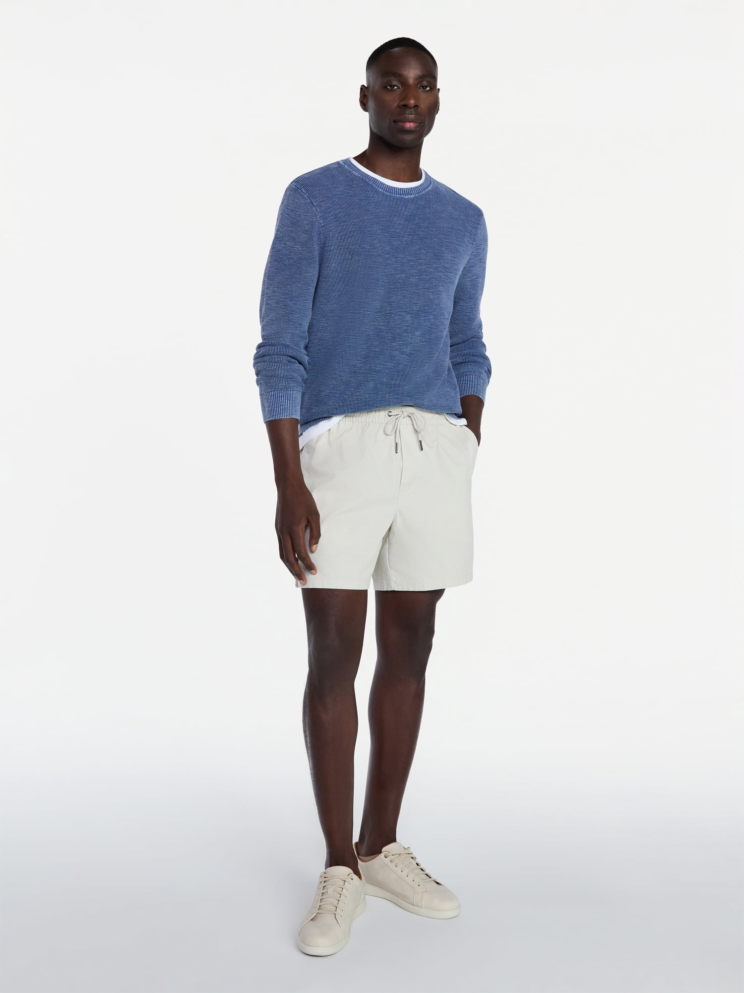 George Men's & Big Men's Modern Fit Slub Pull On Shorts, 6", 8" Inseams, Sizes S-3XL