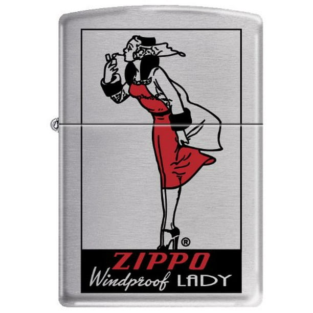 Zippo WINDPROOF LADY Satin Chrome Windy Girl Lighter