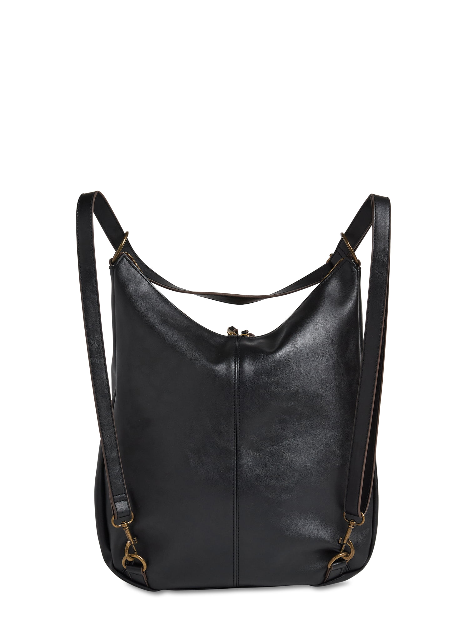 Time and Tru Claire Convertible Hobo Bag Black 