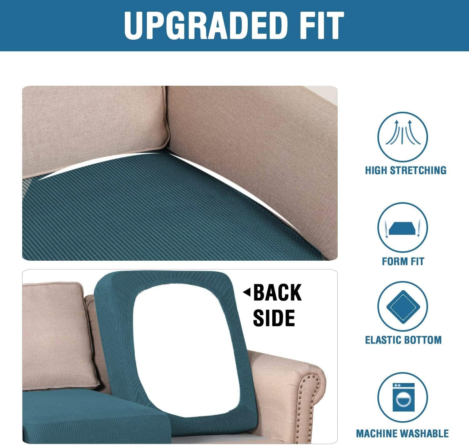 SEase 3 Piece  Sofa Covers  Stretch Individual Seat  Couch cushion covers Slipcover Sets Thick Jacquard Textured Twill Fabric