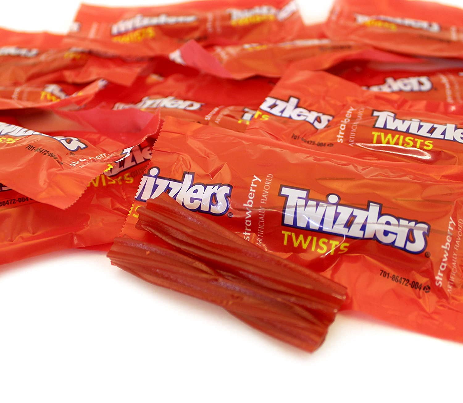 LaetaFood TWIZZLERS Twists Strawberry Flavored Candy Snack Size, Individually Wrapped (3 Pound Bag)