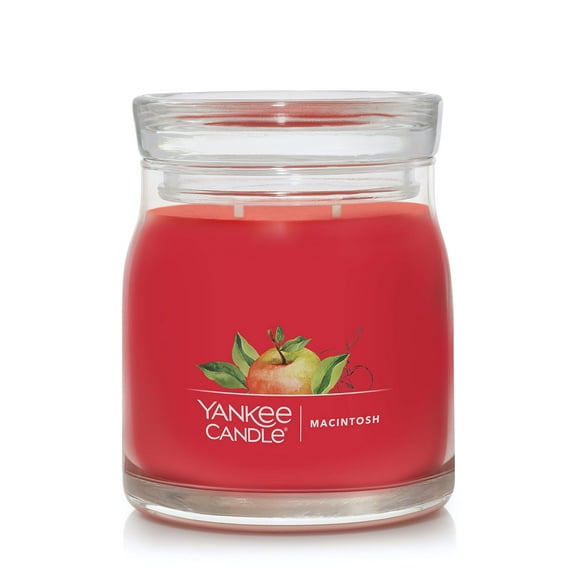 Vela Yankee Candle Macintosh en tarro mediano con 2 mechas, 370 ml