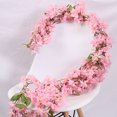 thumbnail image 3 of Billuyoard Flores artificiales de Sakura, guirnalda de enredadera colgante, de novia falsa, decoración de pasillo para el hogar, planta, fiesta, Kits de decoración para fiestas Rosa Billuyoard HA084219-02, 3 of 6