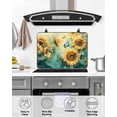 thumbnail image 5 of nqOlkjepod Large Induction Cooktop Protector Mat 36"x21", Yellow Sunflower Butterfly Stove Top Covers for Electric Stove, Teal Leaves Retro Abstract Stove Burner Cover Mats, Glass Top Stove Cover, 5 of 8