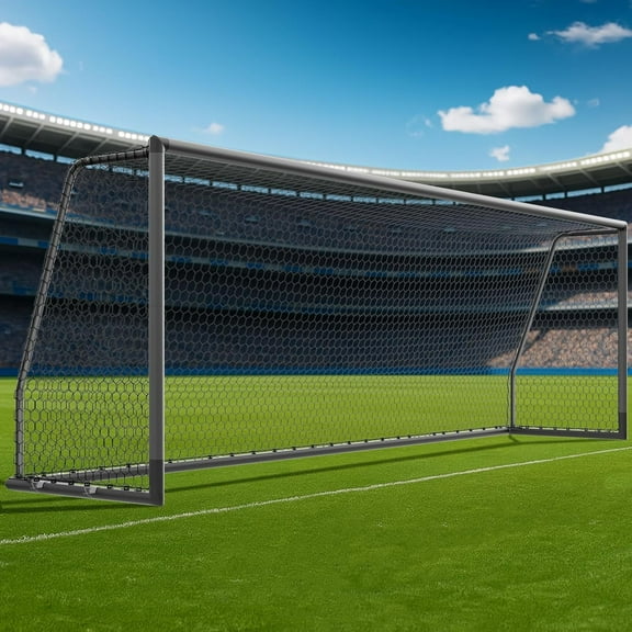 Slsy 24x8FT/21x7FT/18x7FT/12x6FT Professional Soccer Goals, 66mm Aluminum Heavy-Duty Soccer Goal, Galvanized Steel Training Soccer Goal for Youth, Adults & Soccer Clubs