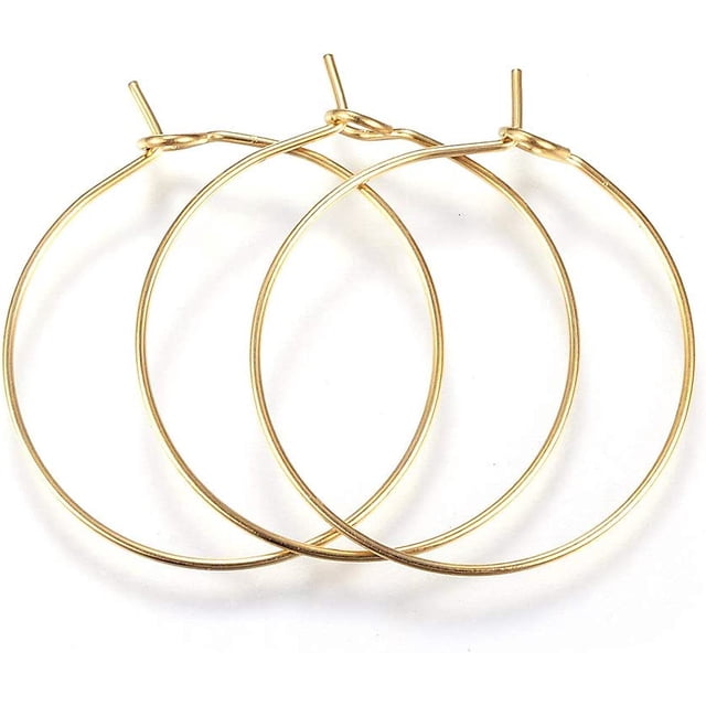 100 aros de acero inoxidable 316 de calibre 21, 30 x 25 mm, dorados, para copas de vino, abiertos.