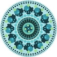 thumbnail image 1 of Ahgly Company Machine Washable Indoor Round Transitional Dark Cyan Green Area Rugs, 7' Round, 1 of 7