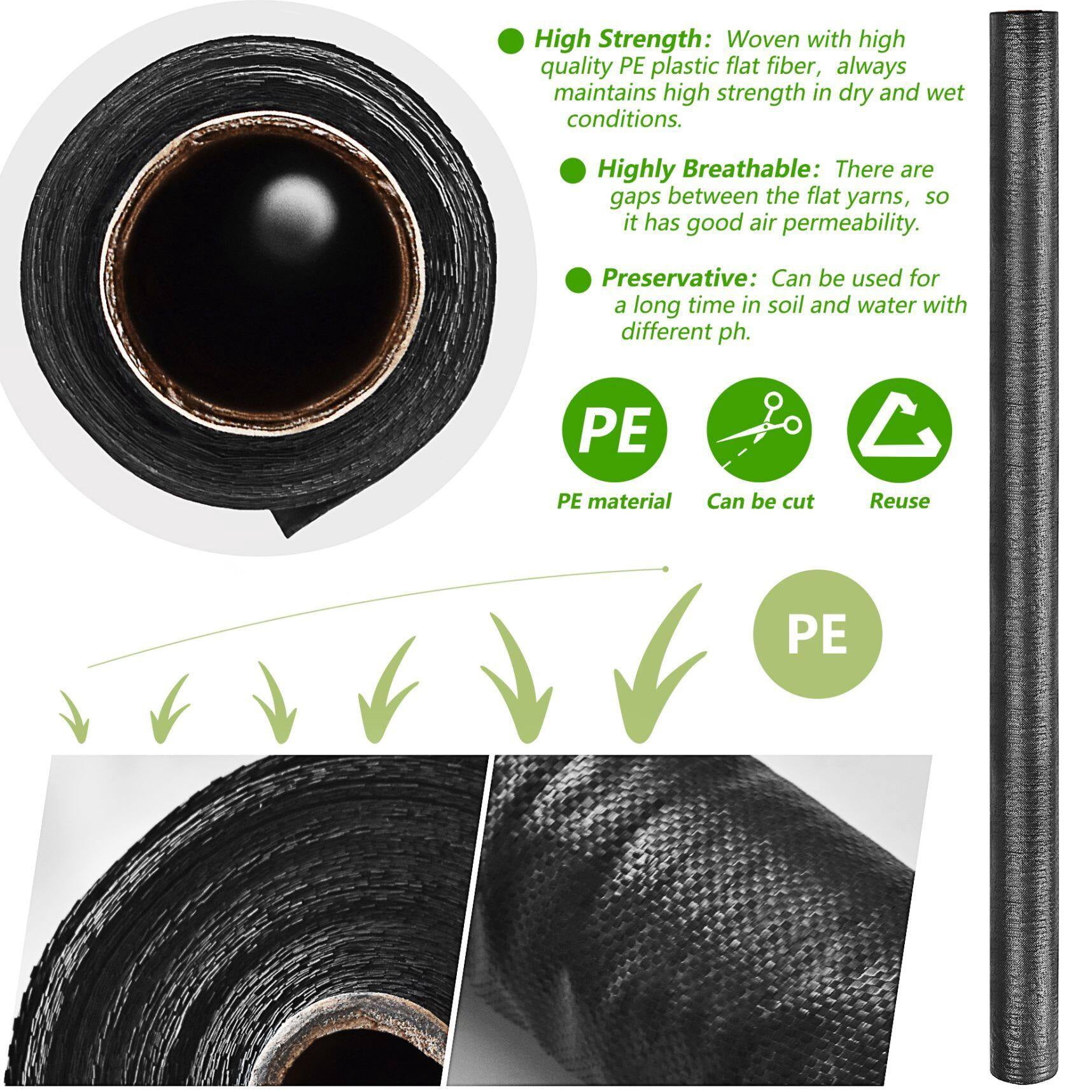 Weed Cover Landscape Fabric Woven Ground Barrier 3FT Heavy-duty Weed Block Gardening Weed Matting Easy Setup & Superior Weed Control for Flower Bed, Yard, Garden