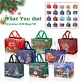 thumbnail image 2 of Injueey 20 pack/lote bolsas de mano navideñas con asas embalaje de regalo tela de tamaño adecuado de amplia aplicación Kits de decoración para fiestas, 2 of 6