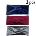 thumbnail image 2 of Bangcool Twisted Headbands Solid Color - 3PCS Elastic Yoga Head Wraps Stretch Headbands, 2 of 10