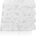 thumbnail image 1 of 6 pieces, adhesive kitchen splashback, self-adhesive tiles for bathroom wall, white marble pattern, 1 of 5