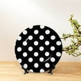 thumbnail image 6 of Gaeub Black and White Polka Dot Print Ceramic Plate,Dinner Plates,Bone China Decorative Plates with Display Stand,Art Ceramic Ornaments for Wall Hanging Decoration-8in, 6 of 6