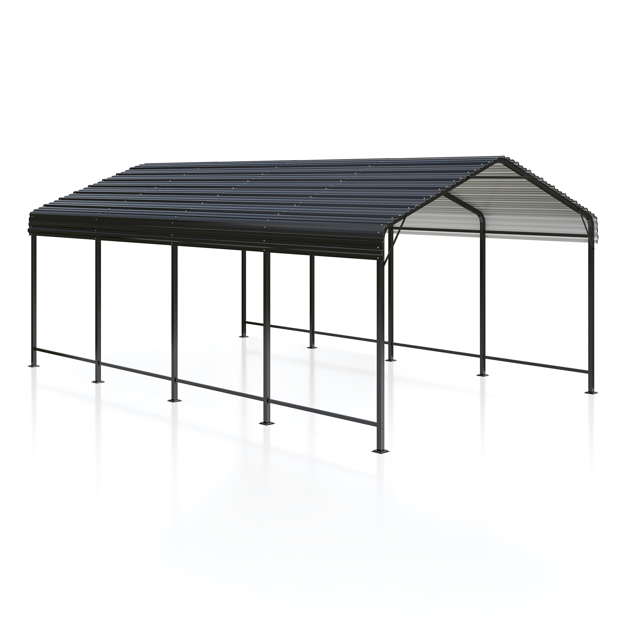 NETAJE 12x20 FT Heavy Duty Metal Carport, Outdoor Car Port Canopy with Galvanized Steel Roof & Reinforced Base, Outdoor Shelter for Trucks, Boats, Party