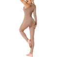 thumbnail image 3 of INSPIRE CHIC Women's Off-Shoulder Bodysuit Shapewear Slim Fit Soft Breathable Long-Sleeved Full Length Jumpsuit, 3 of 6