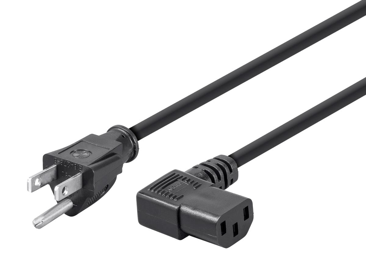 6ft 3-Prong AC US Power Cord Cable PC Computer 16AWG NEMA 5-15P to IEC320 C13