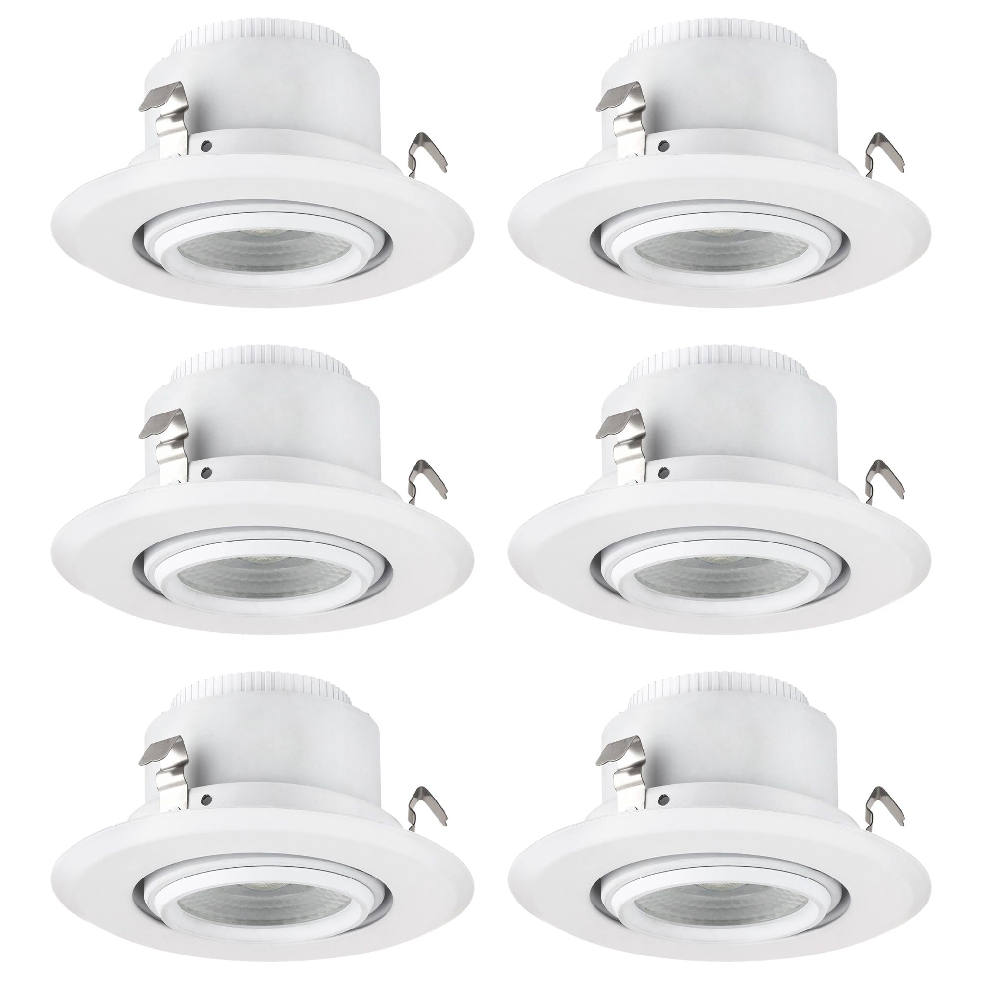 6 Pack Sunlite Dimmable LED 4In Round Retrofit Gimbal Recessed