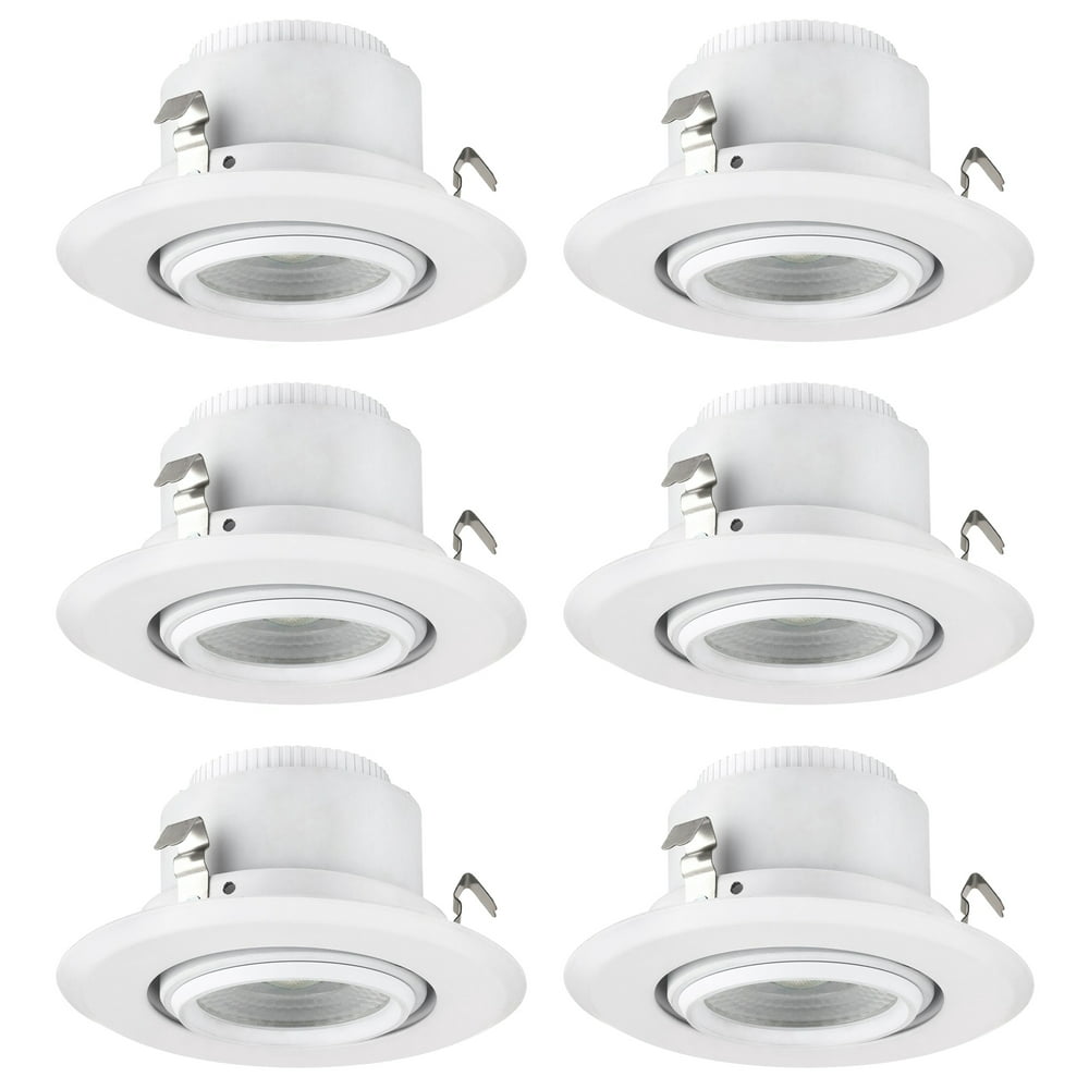 6 Pack Sunlite Dimmable Led 4 In Round Retrofit Gimbal Recessed