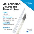 thumbnail image 2 of Viqua SHO740-QL UV Lamp and Quartz Sleeve Kit for SPV-15 SPV-740 SP740-HO SC-740 SCM-740, 2 of 8