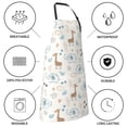 thumbnail image 5 of Easygdp Elephants And Giraffes Waterproof Apron with Pockets Adjustable Cooking Aprons Kitchen Bib Cute Apron for Kitchen, Cooking & Baking, 5 of 8