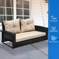 thumbnail image 7 of Dextrus Alloy Steel Hanging Chair with Back Cushions for Garden, Patio, Porch, Black, 7 of 7