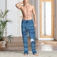 thumbnail image 2 of Honiee Sharks on White Blue Striped for men - a sleek fusion of Straight Pajama Pants, versatile Lounge Pants, and cozy Sleepwear, all rolled into one-Small, 2 of 6