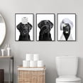 thumbnail image 3 of Hieng Funny Animal Bathroom Canvas Wall Hieng, Black White Bathroom Poster, Cute Having Bath and Brushing Teeth Otter Picture Print, Fun Otter Read Newspaper on Toilet Painting, 3 of 6
