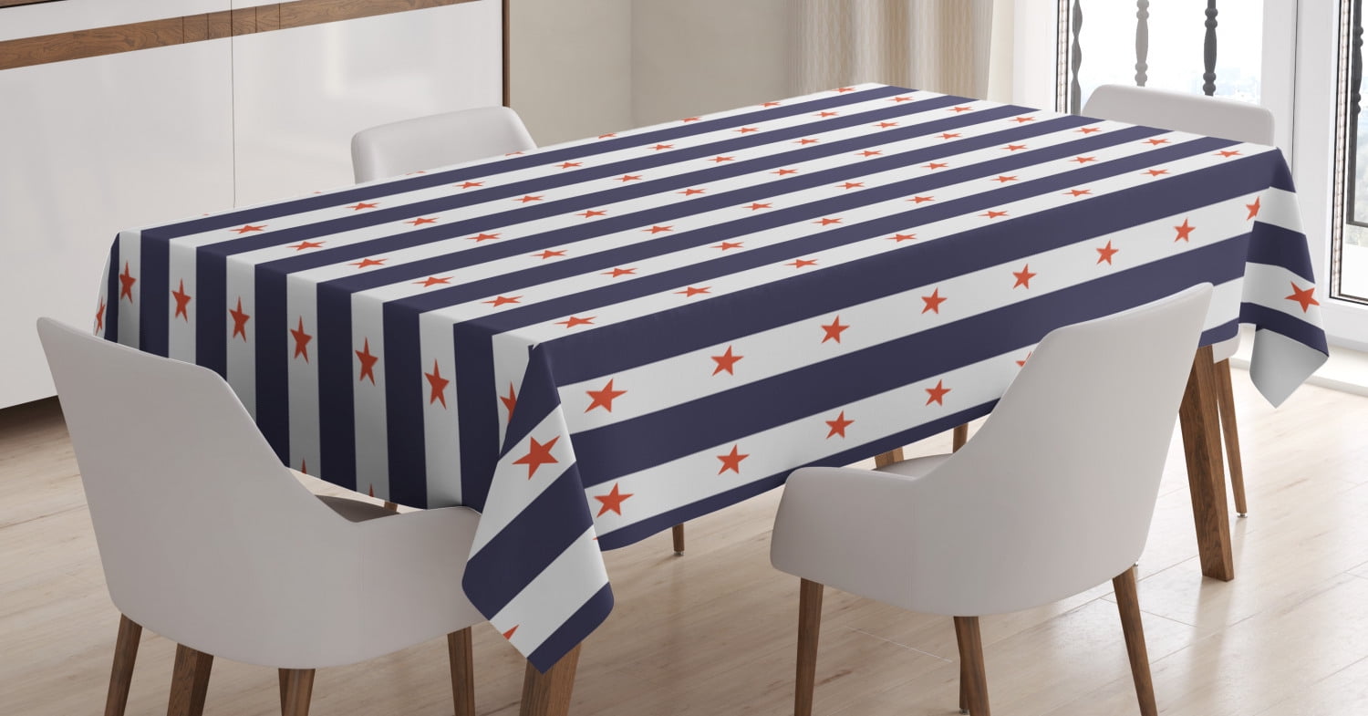 USA Tablecloth, Happy Fourth of July Famous Day of States with Vertical ...