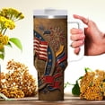 thumbnail image 3 of USA 250th Anniversary Tumbler with Handle, Statue of Liberty and Liberty Bell Design, 1776-2026, Stainless Steel Tumbler with Lid, 3 of 6