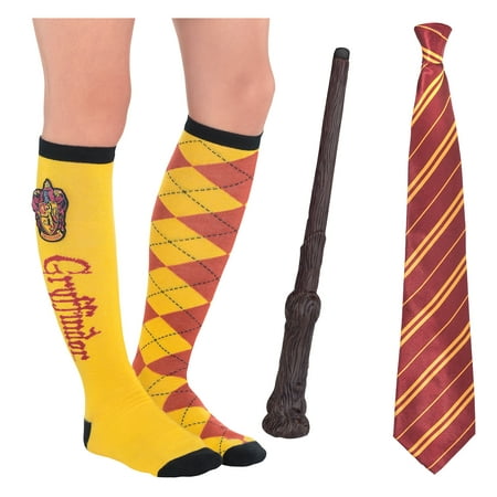 Party City Harry Potter Gryffindor Costume Accessories for Adults, Include a Tie, Knee Socks, and a Light-Up Magic