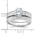 thumbnail image 3 of Sterling Silver Rhodium-plated CZ 2 Piece Wedding Ring Set QR1331, 3 of 4