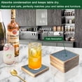 thumbnail image 4 of Square Coasters for Drinks, Absorbent Coaster Sets of 5, Wood Drinks Coasters for Coffee Tabletop Protection, Non-Slip, Non-Stick, Suitable for Kinds of Cups Wooden Table Drink, 4.1 Inches Grey, 4 of 6