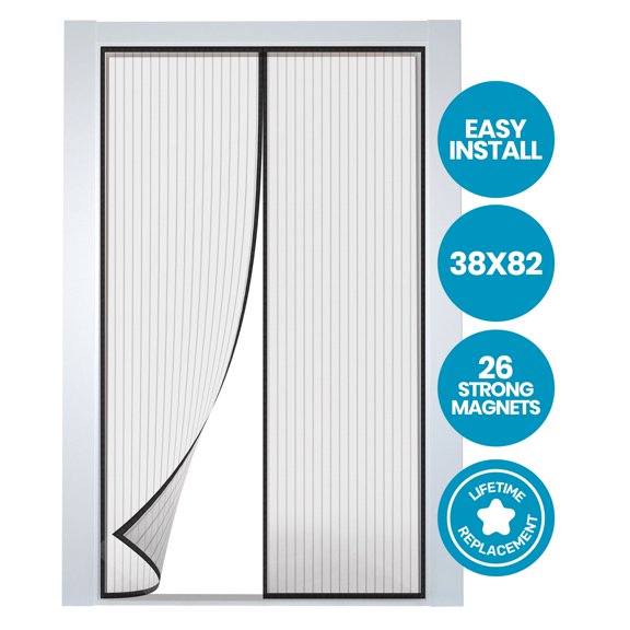 Flux Phenom Mesh Screen Door for standard doors 38" x 82", Hands-Free Entry