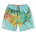thumbnail image 4 of Bixox Men's USA Tourist Map With Famous Landmarks printing Casual Classic Fit Short Summer Beach Shorts, 4 of 6