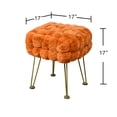 thumbnail image 7 of Home Soft Things Fox Faux Fur Pouf Stool Ottoman - Burnt Orange - 17x17x17", 7 of 7