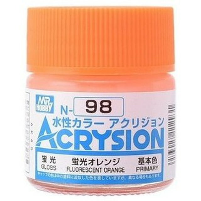 Acrysion Color - Fluorescent Orange (Gloss/Primary) (N98) 10ml Gloss Acrylic Paint