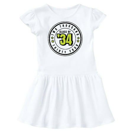 

Inktastic Class of 2034 in Black Circle with Stars Gift Toddler Girl Dress