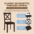 thumbnail image 2 of ROME + OAK X-Back Farmhouse Wooden Kitchen Dining Chair in Dark Brown, Set of 2, 2 of 10