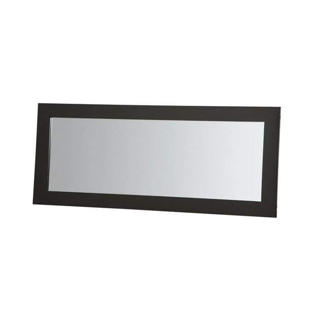44" Black Finished Wooden Framed Rectangular Wall Mirror