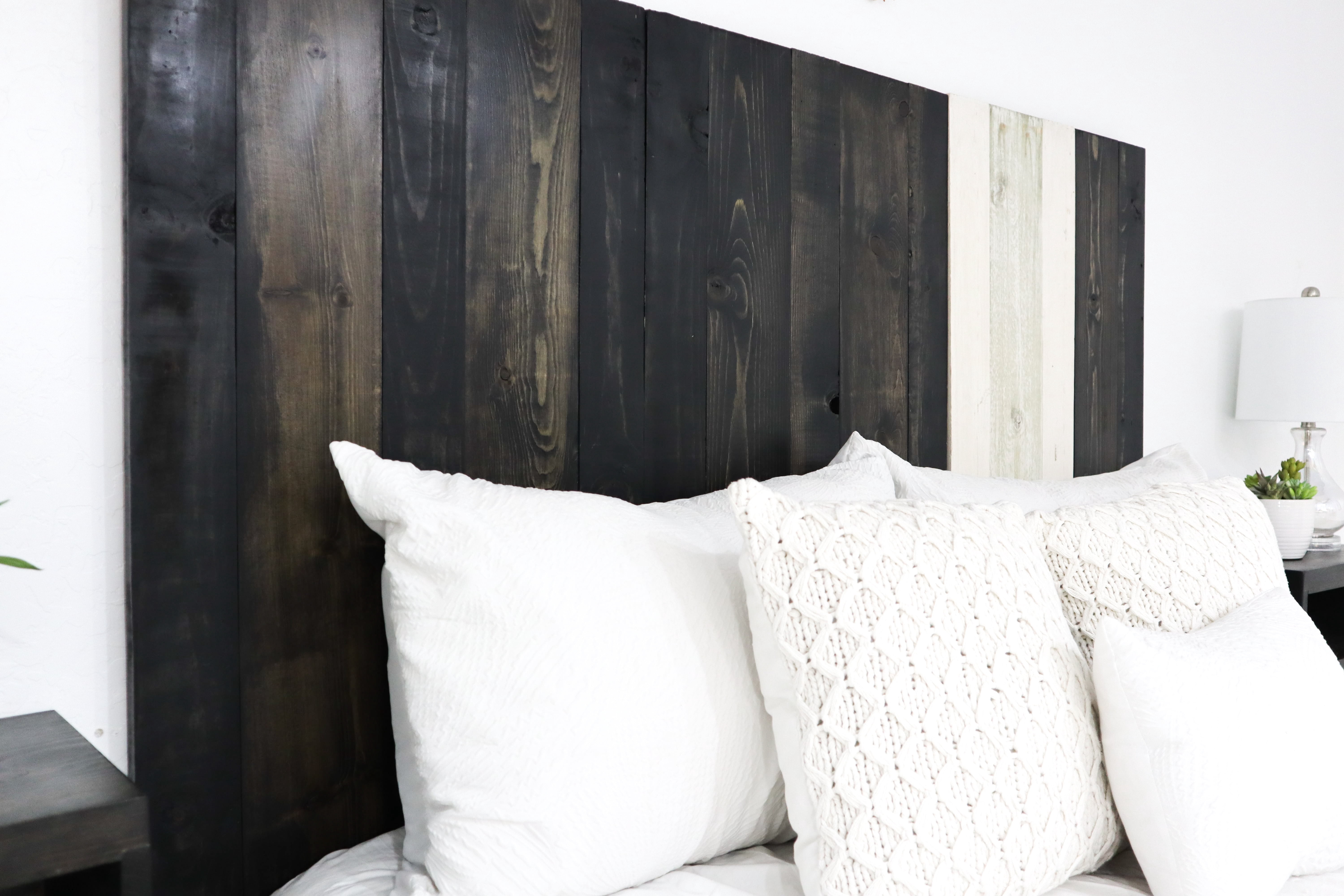 Barn Walls Noir Mix Signature Design, Multicolored Solid Wood Headboard, Floating Panels, Wall Mount, Adjustable Height, Easy Assembly, King Size