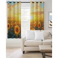 thumbnail image 2 of Summer Sunflower Kitchen Curtains Watercolor Pastoral Botanical Floral Cafe Short Curtains for Bathroom Blackout Window Curtain Grommet Small Window Treatment Drapes for Bedroom Living Room 42"x45"x2, 2 of 9